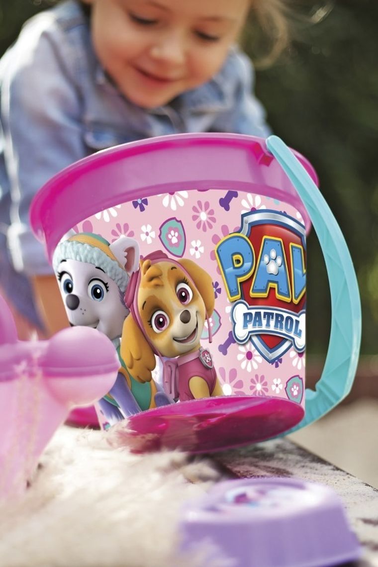 Wader, Paw Patrol, set de nisip, galetusa cu accesorii, 9 elemente