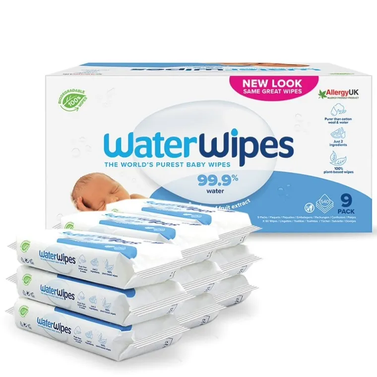 WaterWipes, BIO, servetele umede cu apa, 9-60 buc.