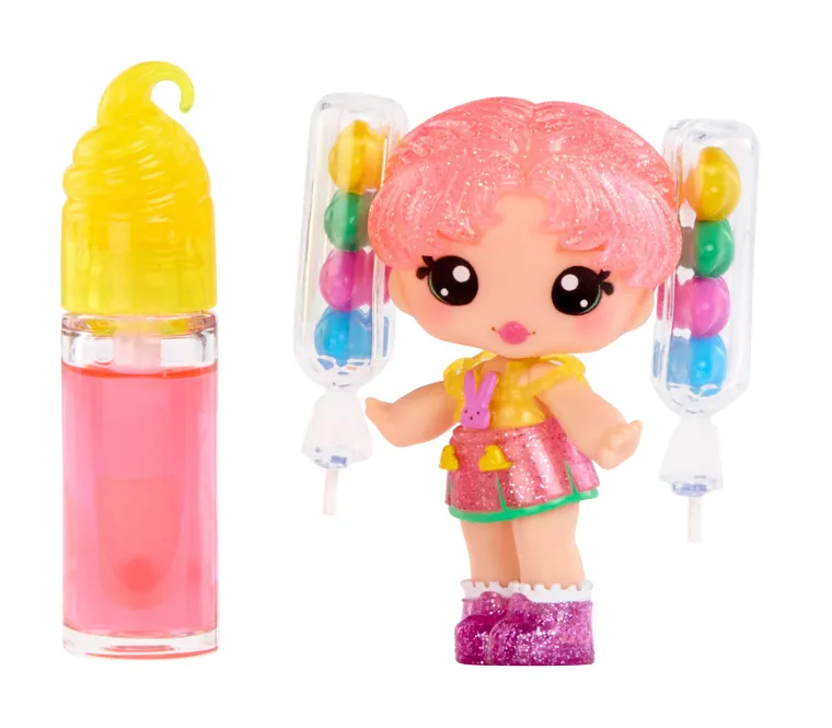 Yummiland, Lip Gloss Doll, Rainbow, mini papusa + luciu de buze DIY