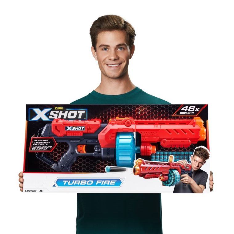 Zuru, X-Shot, Excel, Turbo Fire, blaster si 48 proiectile, set de