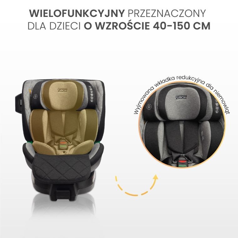 Caretero, Turox i-Size, scaun auto, 40-150 cm, Beige