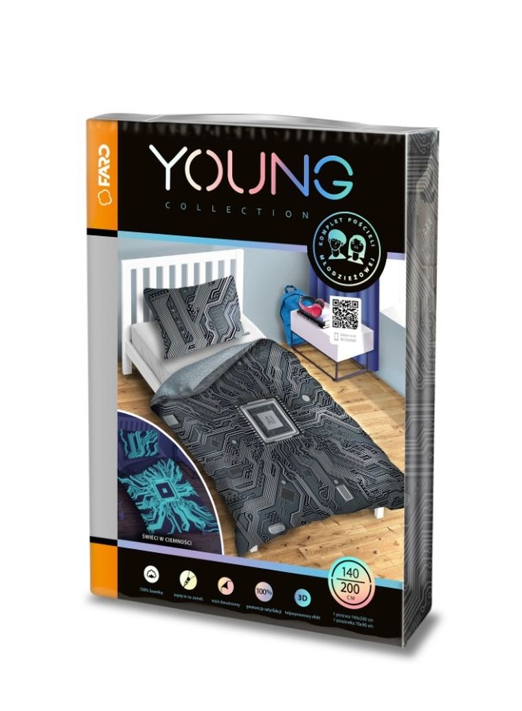 AI, set lenjerie de pat single, Fluo, 140-200 cm