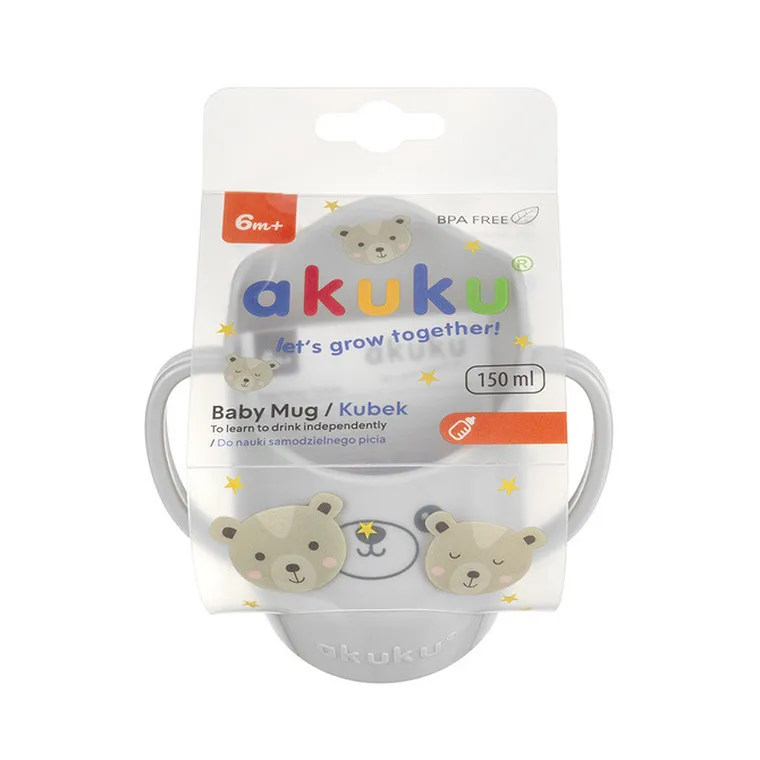Akuku, cana pentru invatarea bautului, 6 luni+, gri