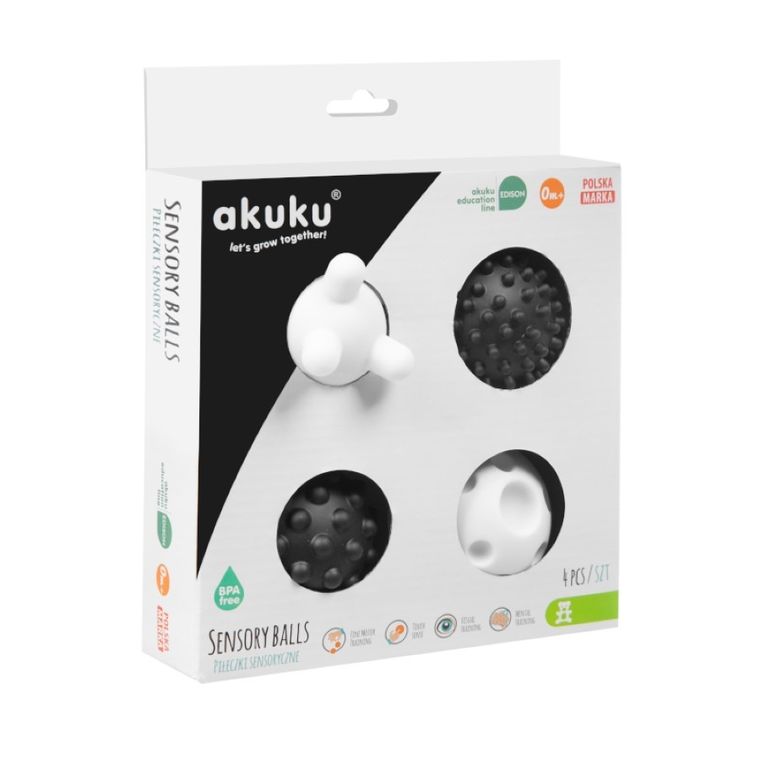 Akuku, set de mingiute senzoriale, alb-negru