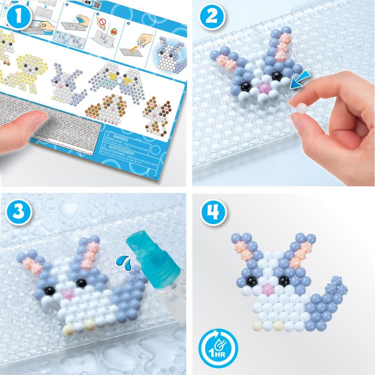 Aquabeads, Animale, set creativ cu margele de apa, 500 piese, 35067