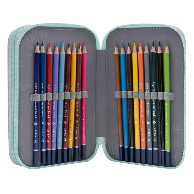 Astrabag, penar dublu cu rechizite scolare, Teddy Panda