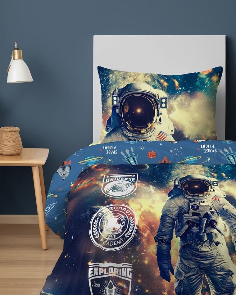 Astronaut, set lenjerie de pat single, 160-200 cm