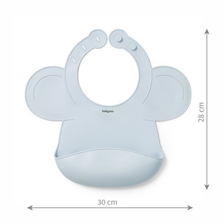 BabyOno, Baveta din silicon cu inchidere reglabila, albastru