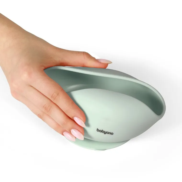 BabyOno, Casti din silicon cu ventuza, menta verde