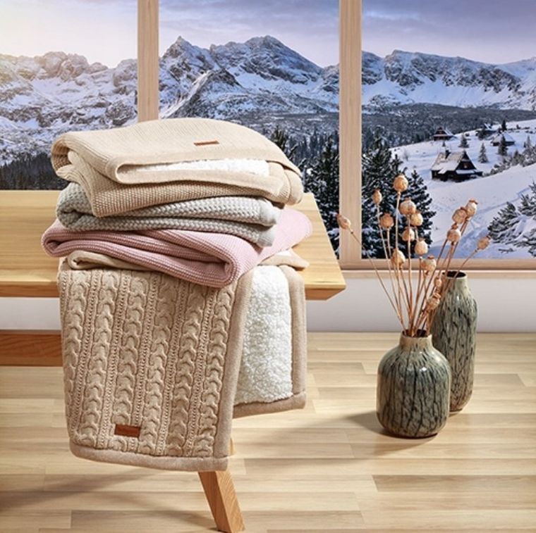 BabyOno, Paturica de iarna pentru bebelusi, bumbac + captuseala sherpa, bej, 75-100 cm