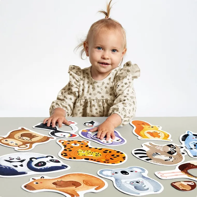 Banana Panda, First Jumbo Puzzle Mami si eu, set de puzzle-uri, pentru varsta de 18 luni+, 22 piese