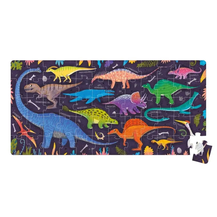 Banana Panda, I Love Puzzle, Dinozauri, set de puzzle-uri, pentru varsta de 4+, 60 piese