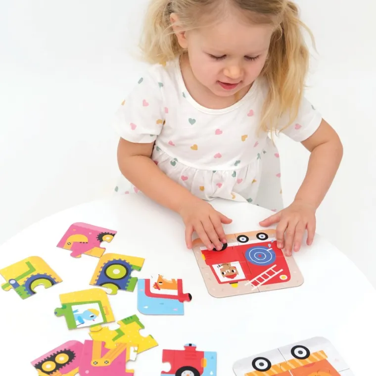 Banana Panda, On-the-Go Puzzle Vehicule, set de puzzle-uri, pentru varsta de 2+, 20 piese