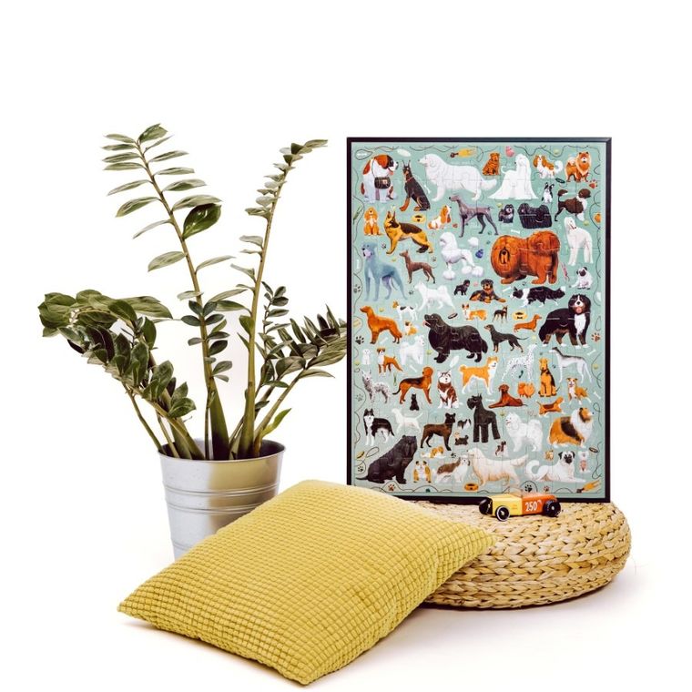 Banana Panda, Puzzlove Caini, puzzle pentru familie, pentru varsta de 5+, 100 piese