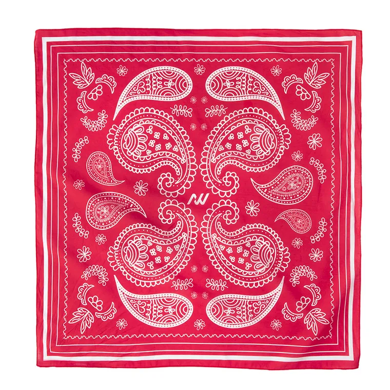 Bandana rosu din bumbac unisex NOWEAR