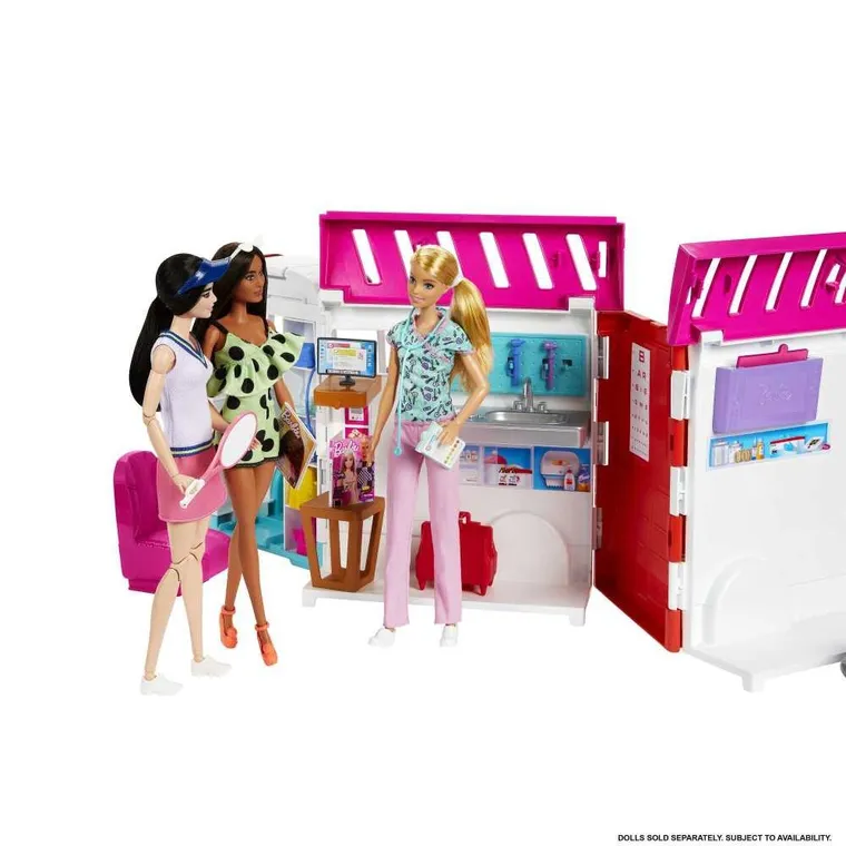 Barbie, Ambulanta, set de joaca fara papusa