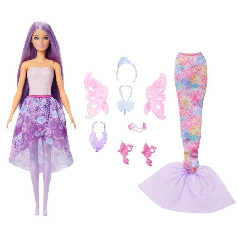 Barbie, Costume de poveste, set cu papusa si accesorii