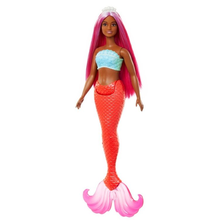 Barbie, papusa sirena, coada corai