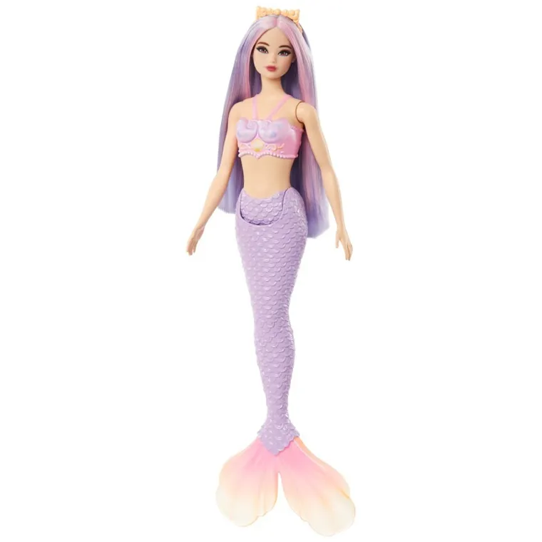 Barbie, papusa Sirena, coada violet