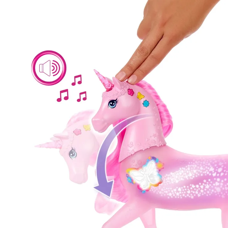 Barbie, Sparkle Lights Unicorn, jucarie interativa