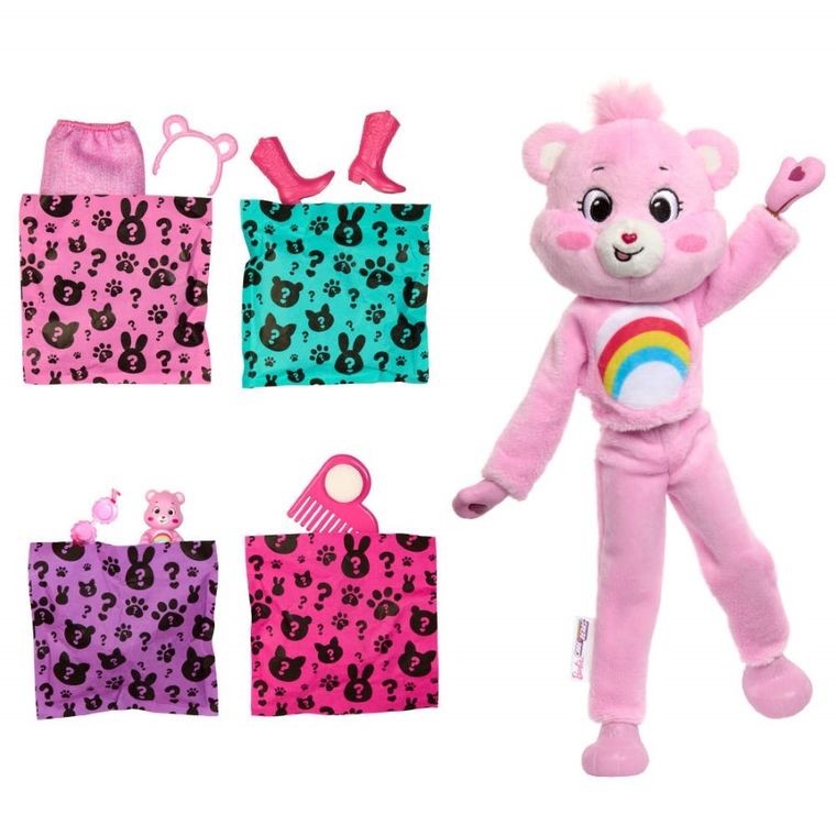 Barbie x Care Bears, Cutie Reveal, papusa Cheer Bear