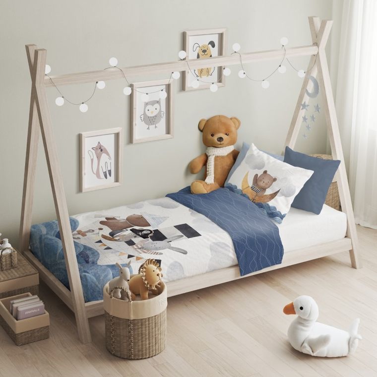 Barca, set lenjerie de pat single, din bumbac, 100-135 cm