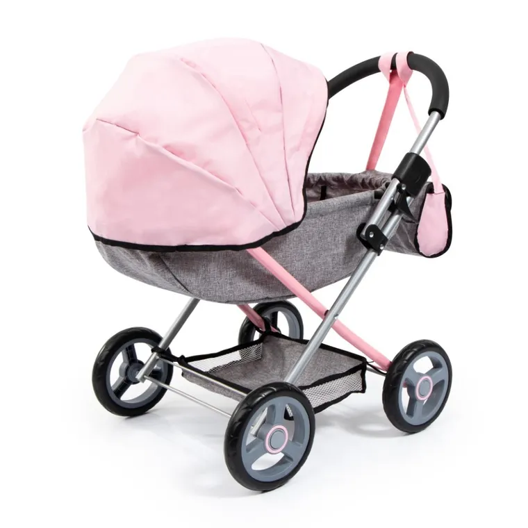 Bayer Design, Cosy, carucior multifunctional pentru papusi, gri-roz