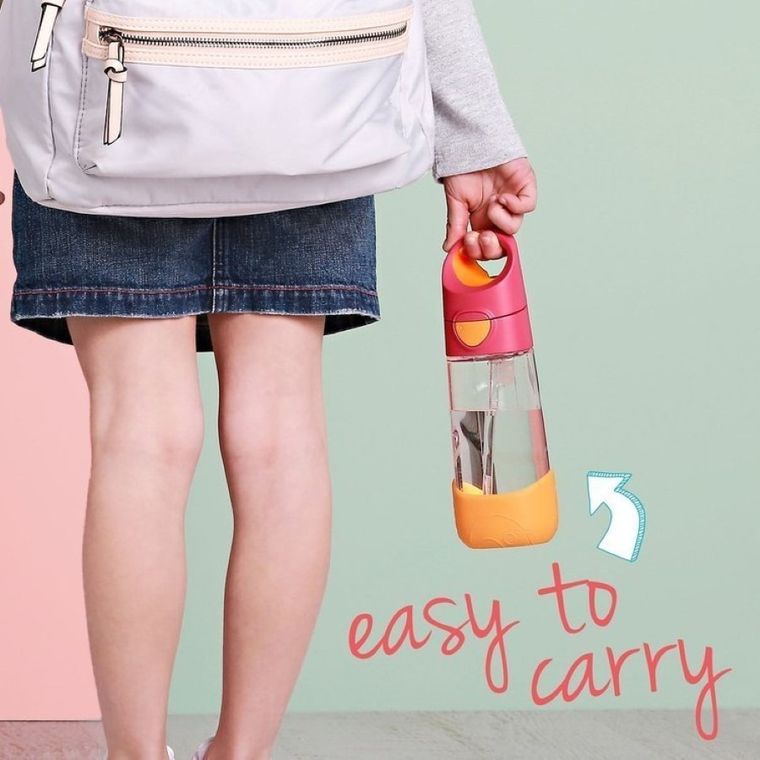 B.Box, bidon de tritan cu pai, Lilac Pop, 450 ml