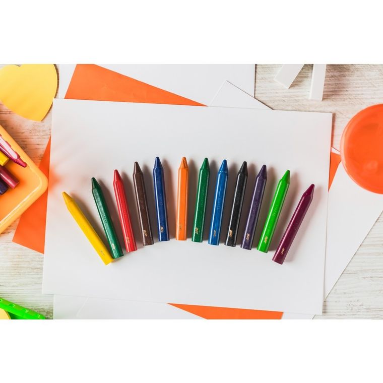 Bic, Kids, Plastidecor Triangle, creioane cerate, 12 culori