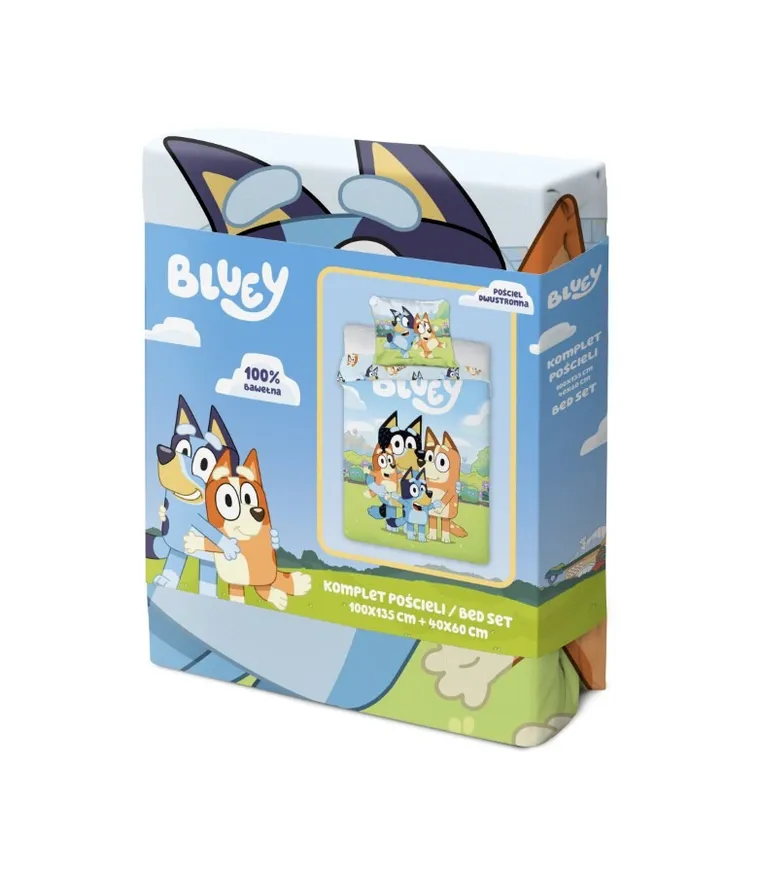 Bluey, set lenjerie de pat single, 100-135 cm