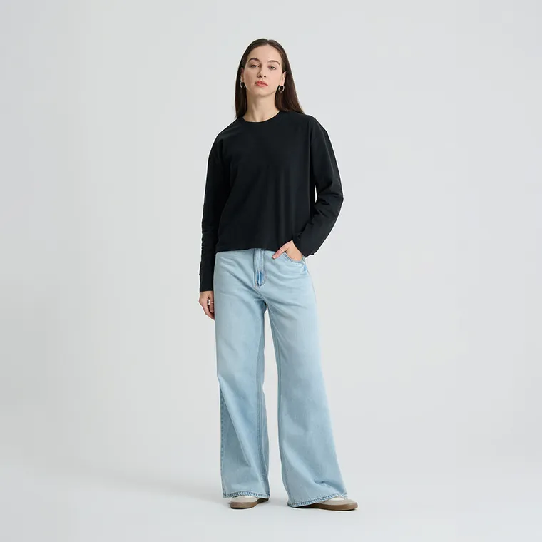 Bluza cu maneca lunga si croiala lejera NOWEAR