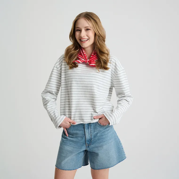 Bluza cu maneca lunga si croiala loose NOWEAR