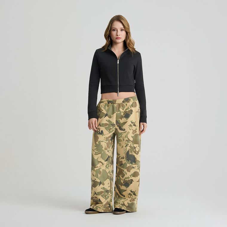 Bluza sport crop mulata cu fermoar NOWEAR