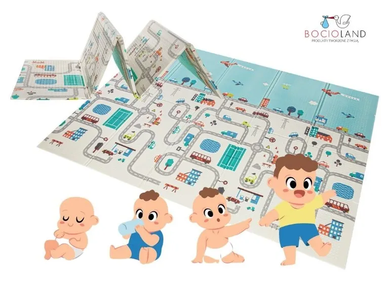 Bocioland, Oras, covoras pliabil din spuma, 150-200 cm