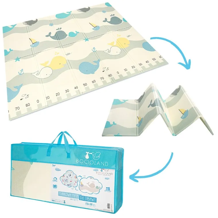 Bocioland, Orasul Apei, covoras din spuma pliabil, gri, 150-180 cm