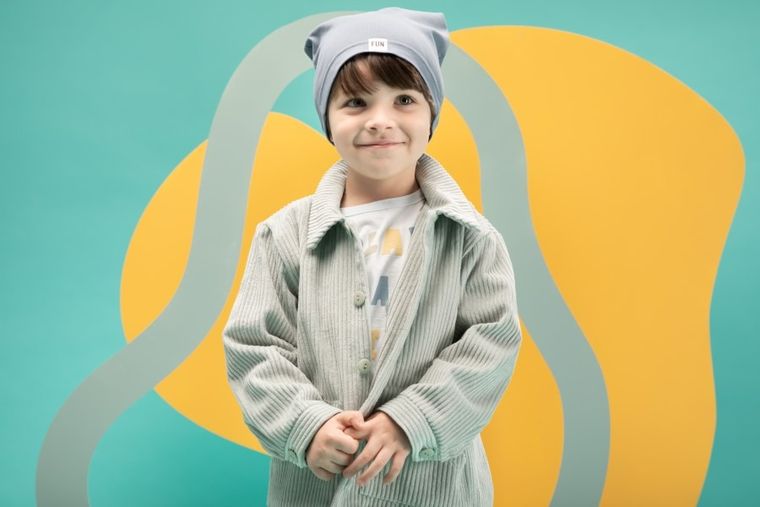 Caciulita pentru baieti, albastru, imprimeu Fun, brand Pinokio