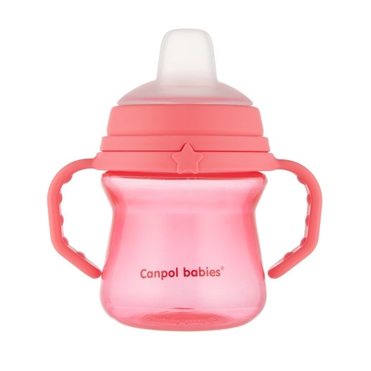 Canpol babies, FirstCup, canita anti-varsare cu duza din silicon, roz, 150 ml