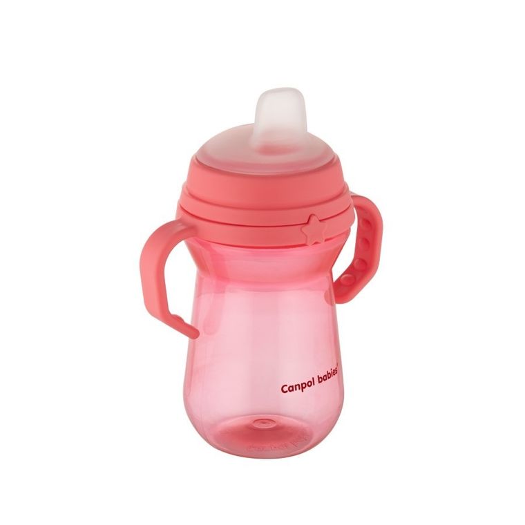 Canpol babies, FirstCup, canita anti-varsare cu duza din silicon, roz, 250 ml