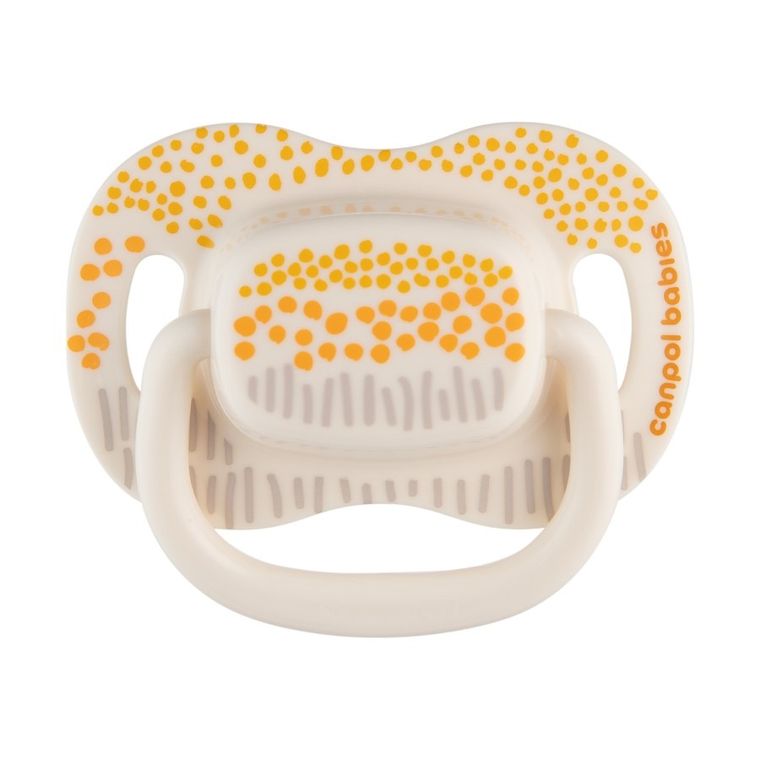 Canpol babies, Mountains, suzeta din silicon, simetrica, galben, 6-18 luni