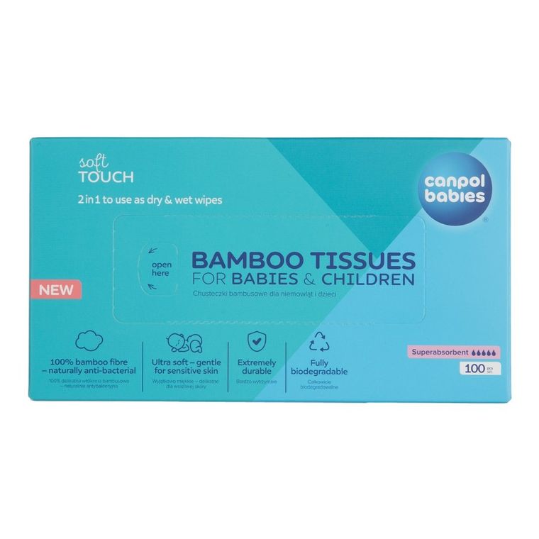 Canpol babies, servetele uscate din bambus pentru bebelusi, 100 buc.