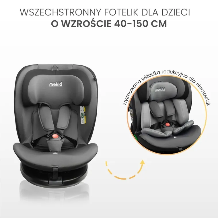 Caretero, Mokki i-Size, scaun auto, 40-150 cm, Grey