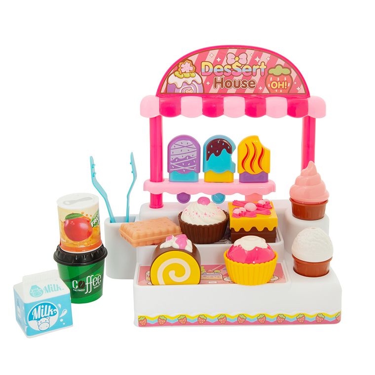 Casa de marcat cu accesorii, lumini si sunete, roz