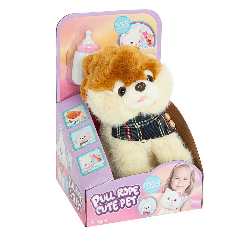 Catel Pomeranian, jucarie interactiva, bej
