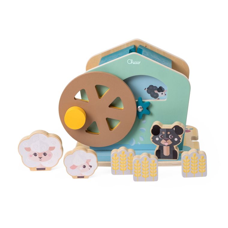 Chicco, My Wood Friends, moara de apa din lemn cu oi