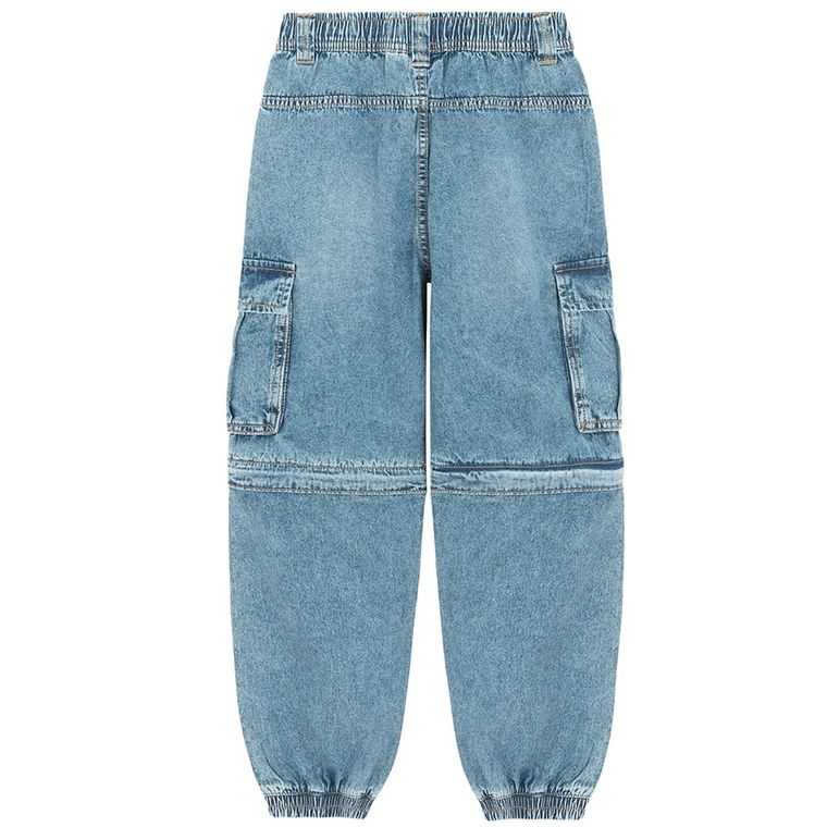 Cool Club, Blugi pentru baieti, croiala jogger, picioare detasabile, albastru