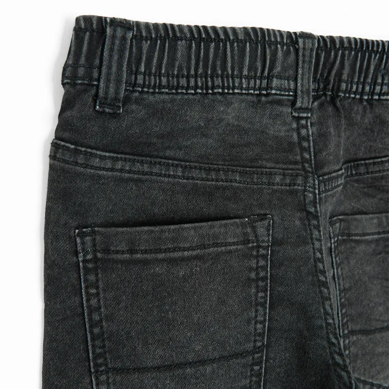 Cool Club, Blugi reglabili pentru baieti, croiala slim, negru