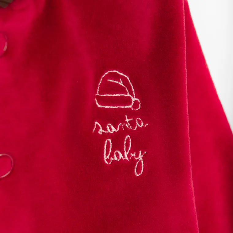 Cool Club, Bluza cu gluga pentru bebelusi, cu capse, velur, rosu