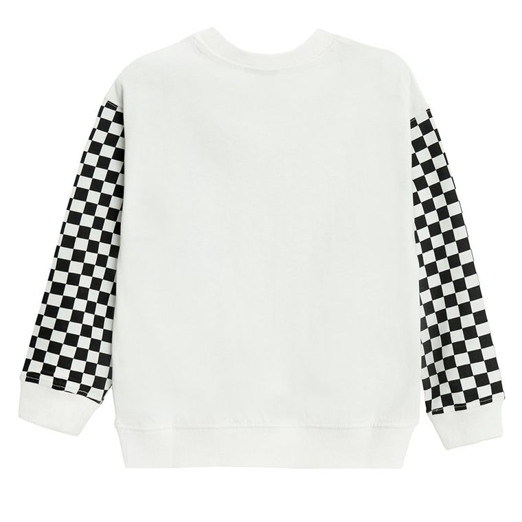 Cool Club, Bluza cu maneca lunga pentru baieti, alb, imprimeu Super Mario