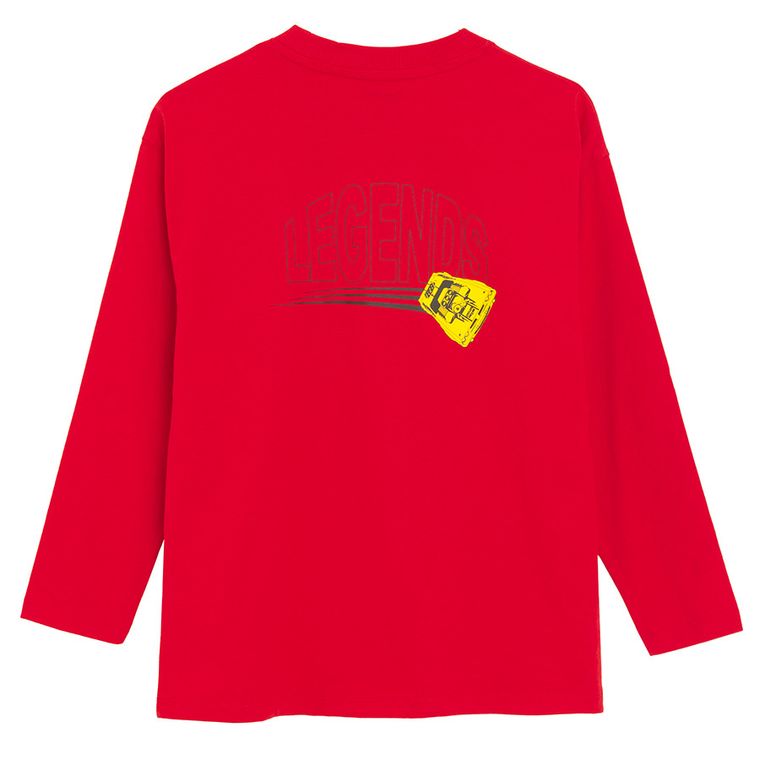 Cool Club, Bluza cu maneca lunga pentru baieti, rosu, imprimeu Hot Wheels