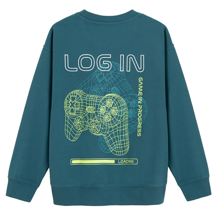 Cool Club, Bluza cu maneca lunga pentru baieti, verde inchis